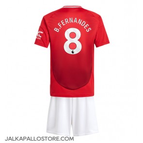 Manchester United Bruno Fernandes #8 Kotipaita Lapsille 2024-25 Lyhythihainen (+ shortsit)